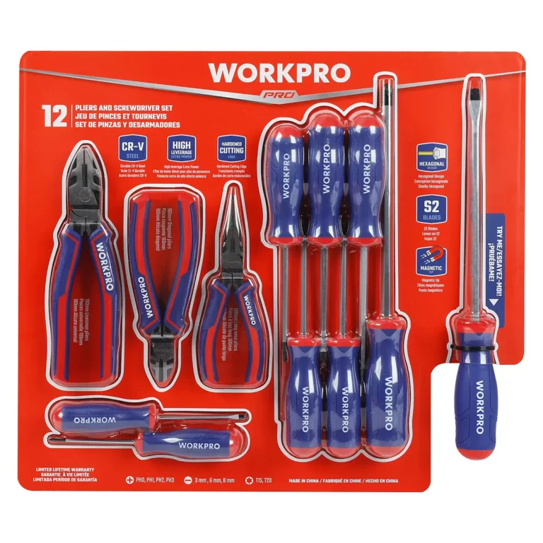 Workpro High Leverage Pliers And Screwdriver 12 Piece Set GSCO21003