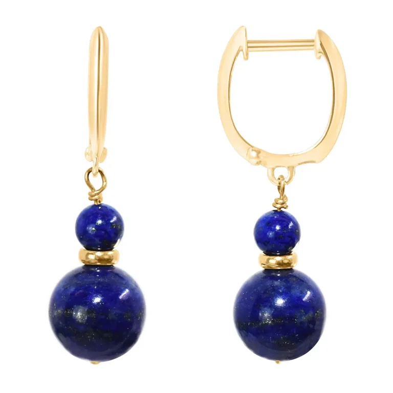 14KT Yellow Gold Lapis Drop Earrings