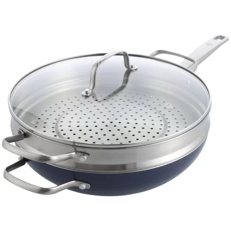 Blue Diamond Wok With Steamer And Lid 30cm