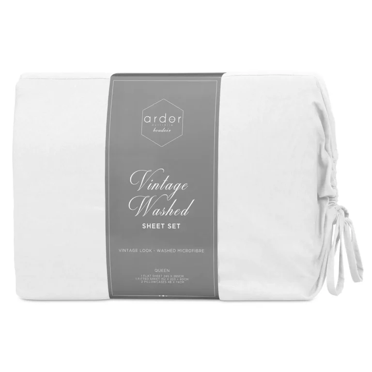 Ardor Boudoir Vintage Washed Sheet Set 4 Piece Queen