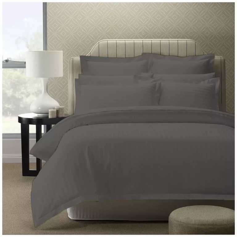 Royal Comfort 1200 Thread Count Damask Stripe Cotton Blend Quilt Cover King Set