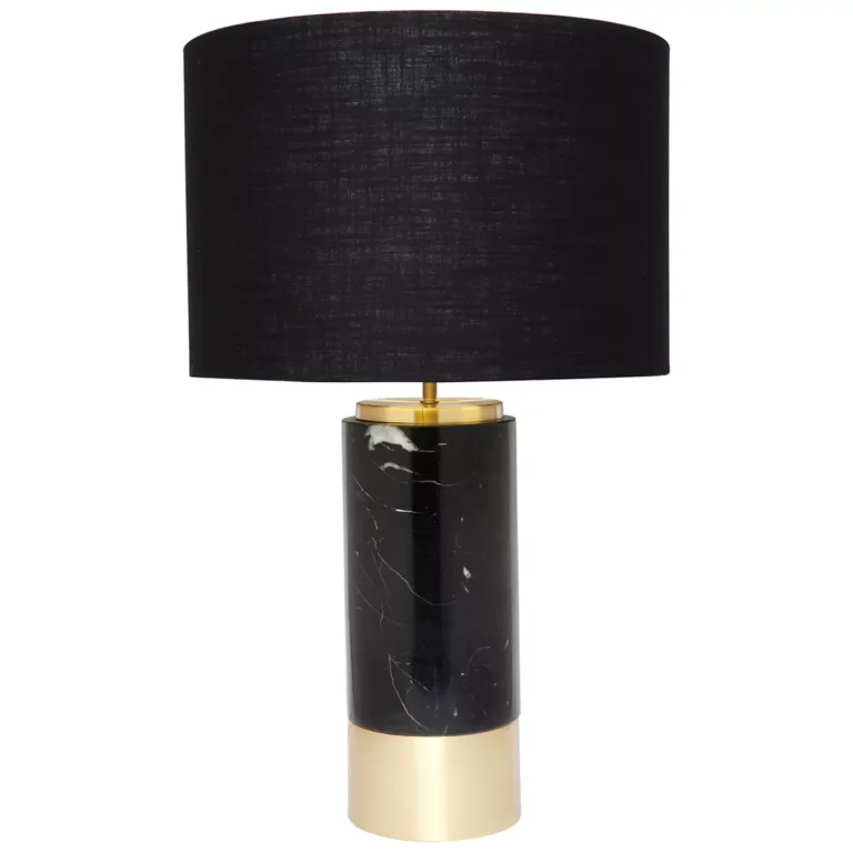 CAFE Lighting & Living Paola Marble Table Lamp with Black Shade Black