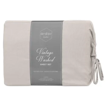 Ardor Boudoir Vintage Washed Sheet Set 4 Piece Queen Grey