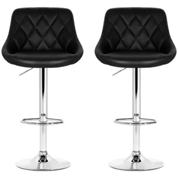 Artiss Black Gaslift Swivel Barstool 2 pack