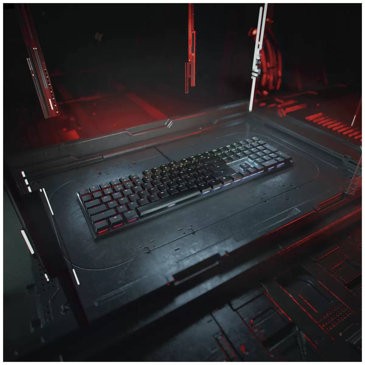 CHERRY MX 10.0 RGB Gaming Keyboard (Black) MX Low Profile Red Switch