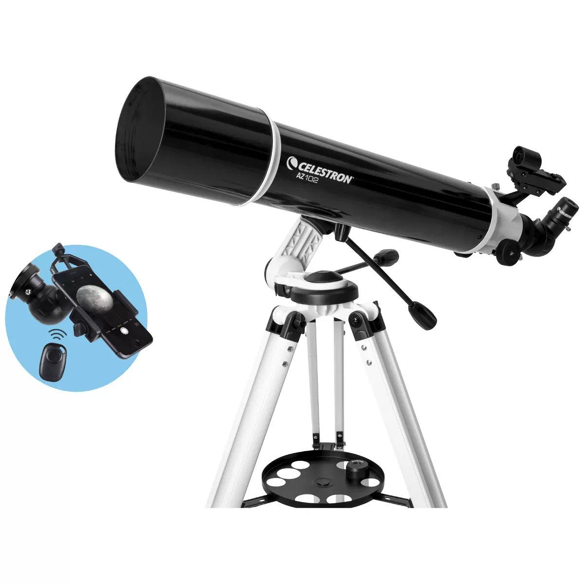 Celestron AZ 102 Telescope with Smartphone Adapter and Bluetooth/