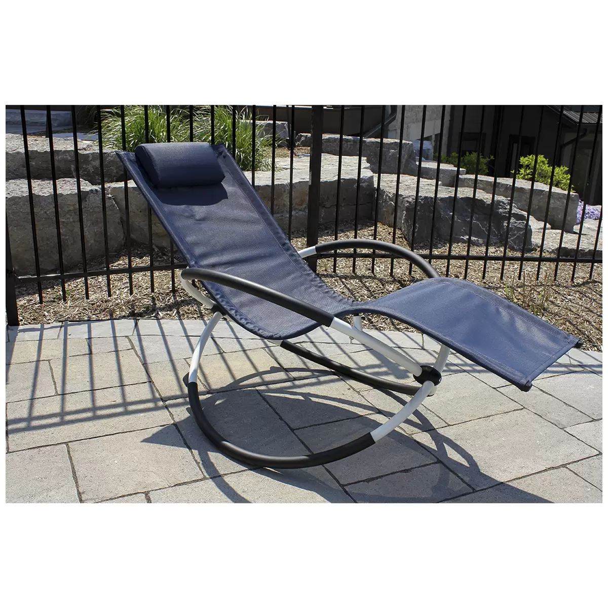 Single Orbital Outdoor Lounger Navy White