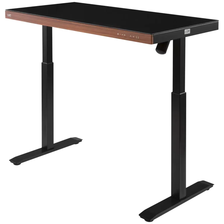 Seville airLIFT Glass Top Electric Height Adjustable Standing Desk Black