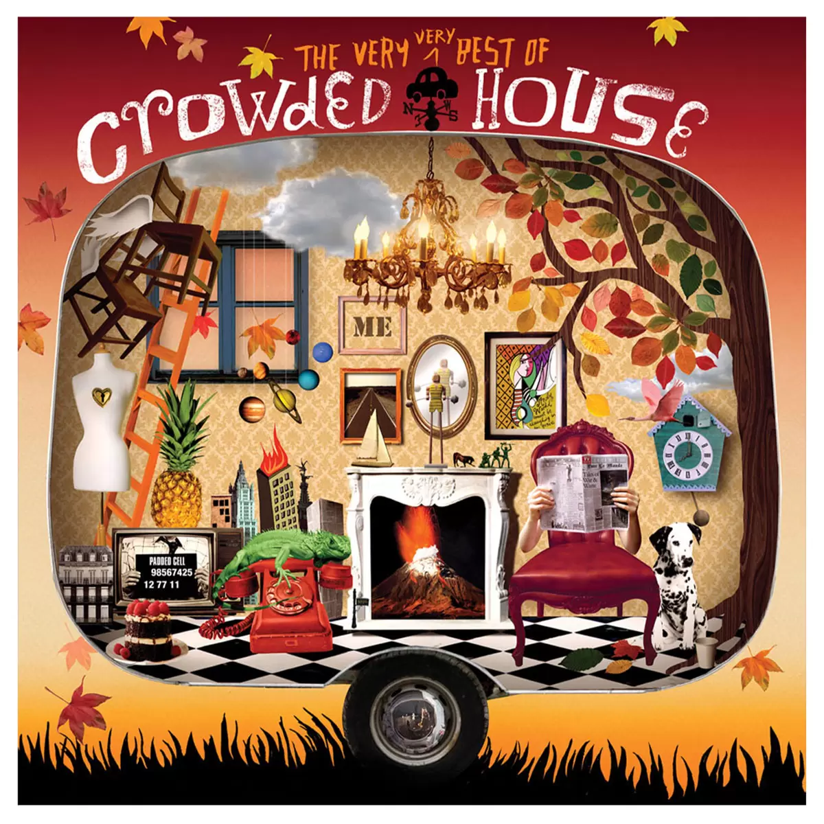 Framed Crowded House The Very Very Best Of Crowed House Double Vinyl Album Art