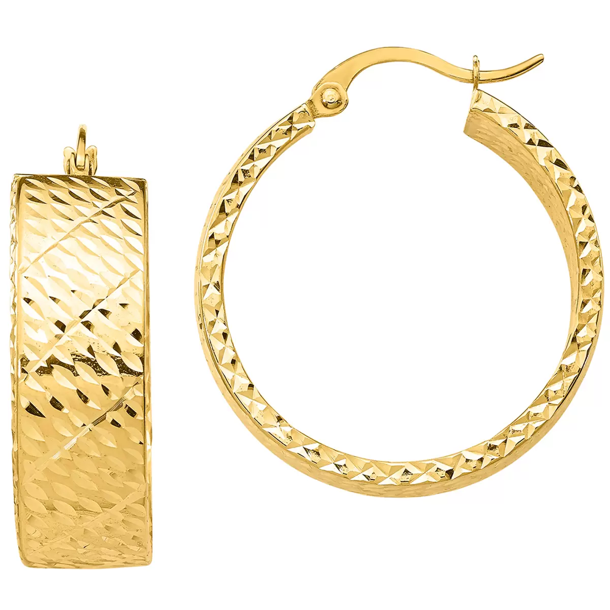 14KT Yellow Gold Round Hoop Earrings