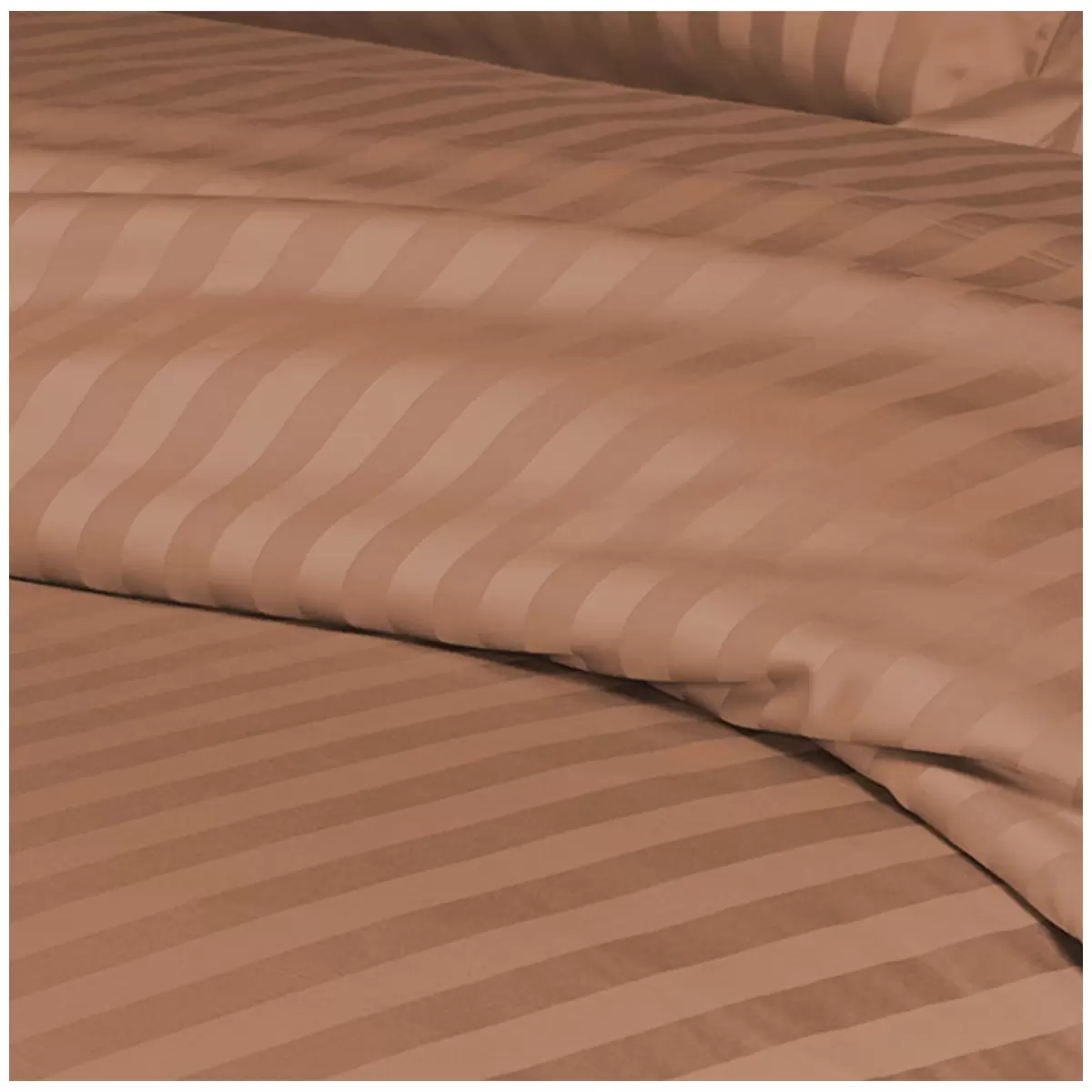 Kingtex 1200TC Egyptian Cotton Sateen Stripe Quilt Cover Set King - Chocolate