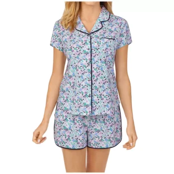 Jane & Bleecker Notch Collar Shorty PJ Set - Blue Multi