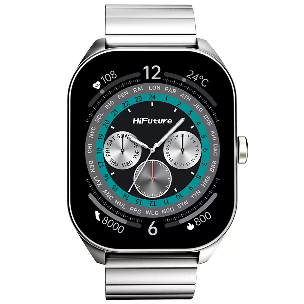 HiFuture Apex Smart Watch Sterling Silver APEX-SILVER