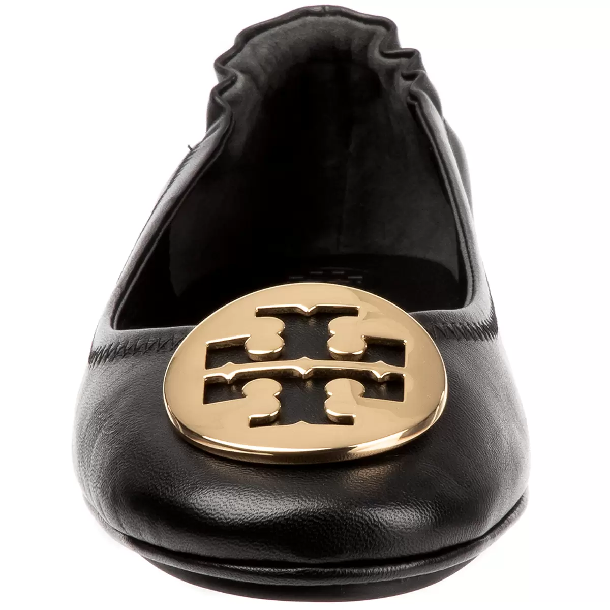 Tory Burch Minnie Travel Logo Ballerina Flats - Black Gold