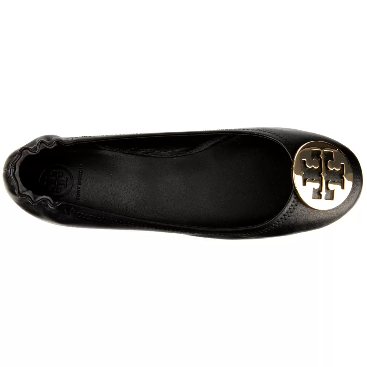 Tory Burch Minnie Travel Logo Ballerina Flats - Black Gold