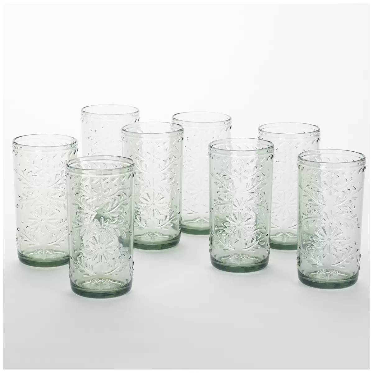 Jia Wei Tritan Tumblers 8 Pack x 680ml Green Tint