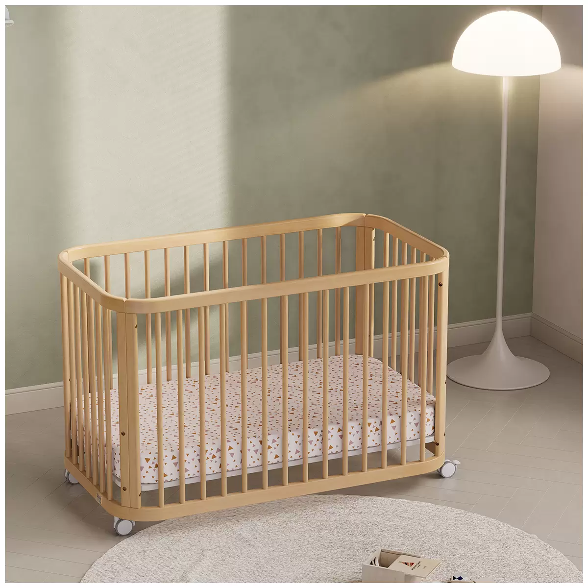 Boori Waratah Sage Compact Cot Bed Almond