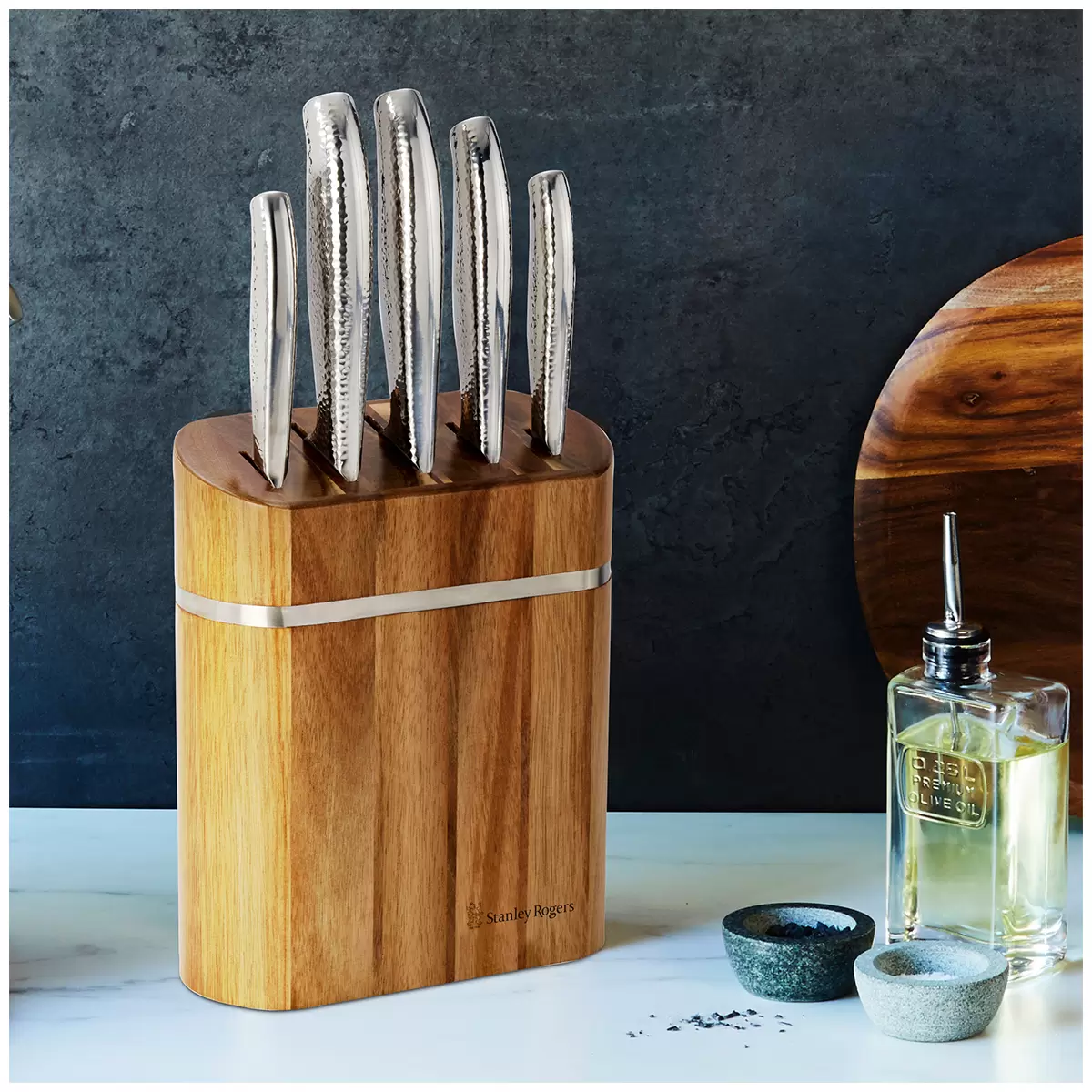 Stanley Rogers Domed Oval Knife Block 6 Piece