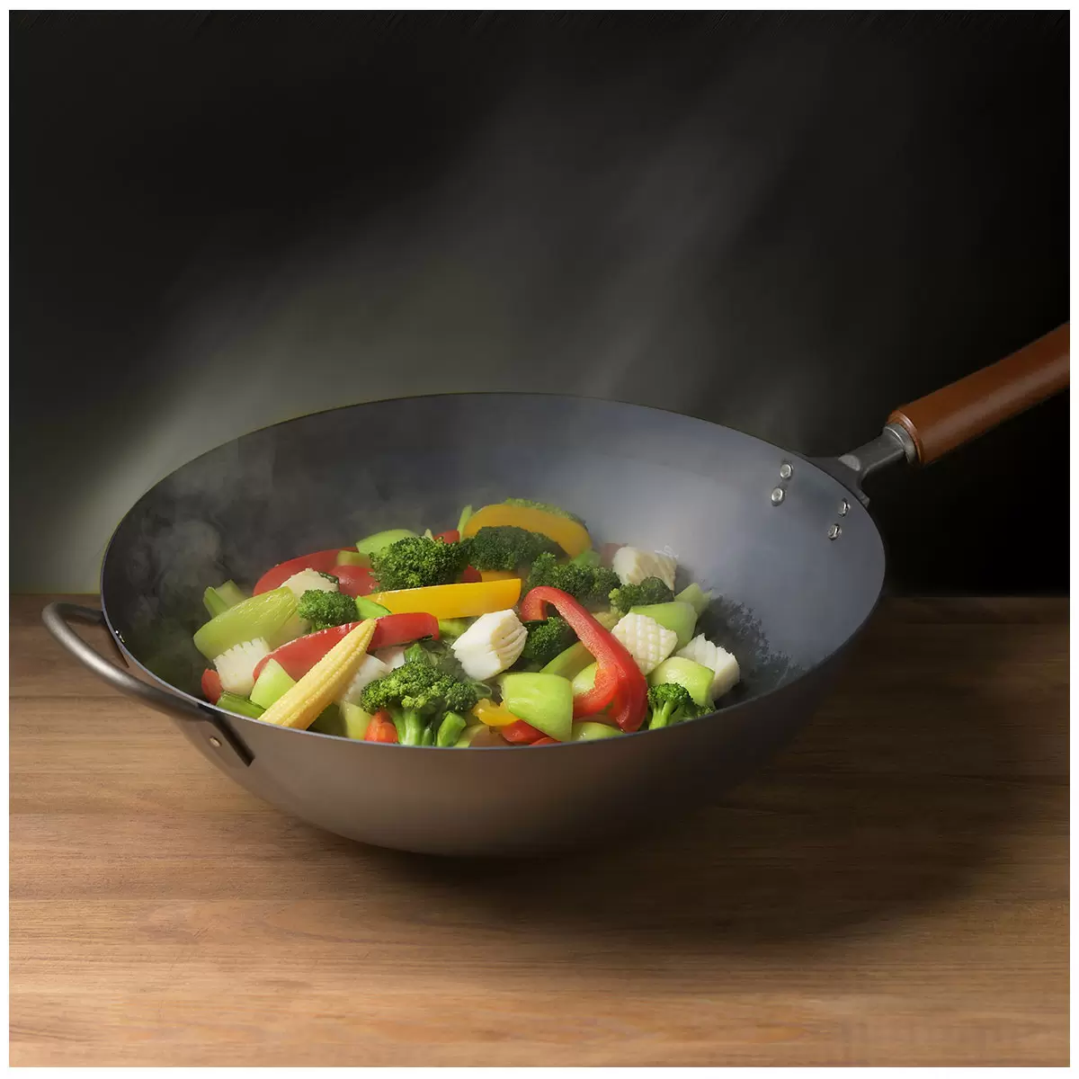 Yoshikawa Gogi Carbon Steel Wok 36cm