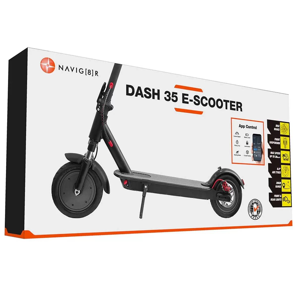 Navig8r E-Scooter Dash 35 With 8.5 Inch Tyre