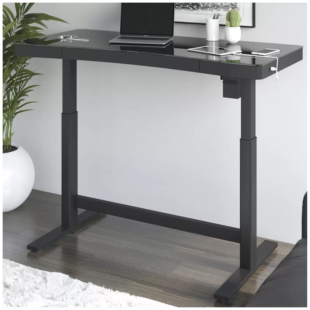 Tresanti Prescott Adjustable Desk with Wireless Charger Black