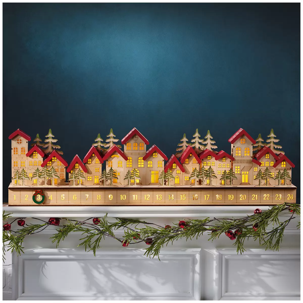 LED Wooden House Advent Calendar