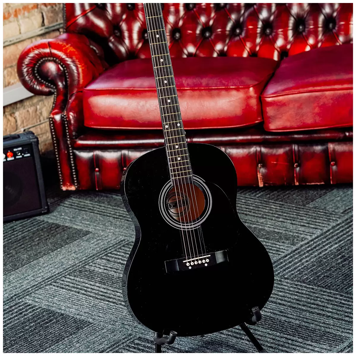 3rd Avenue Acoustic Guitar Premium Pack Black NM-STX10ABKPK2