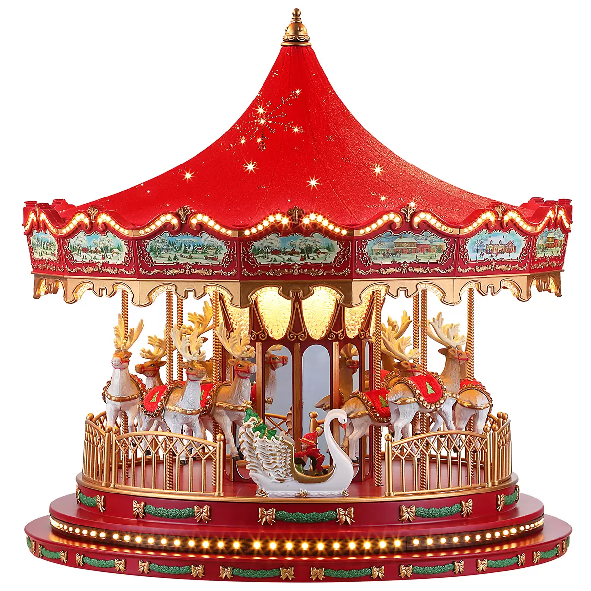 Mr Christmas Nostalgic Deluxe Glass Embellished Carousel