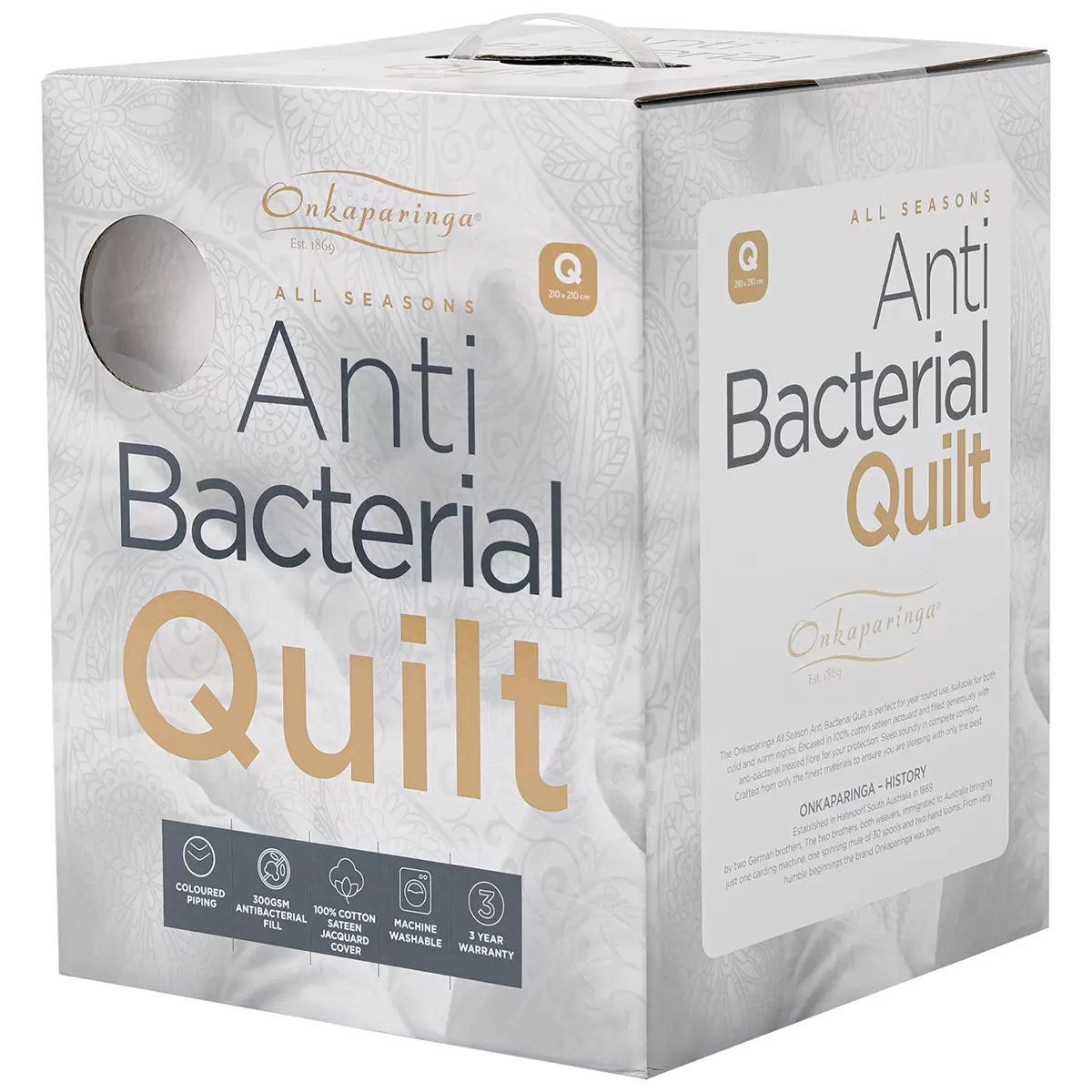 Onkaparinga All Season Anti Bacterial Quilt Queen