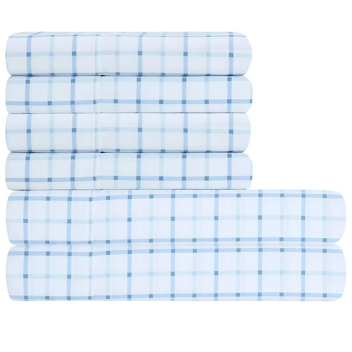 Southpoint Sheet Set Queen 6 Piece Tattersall Blue