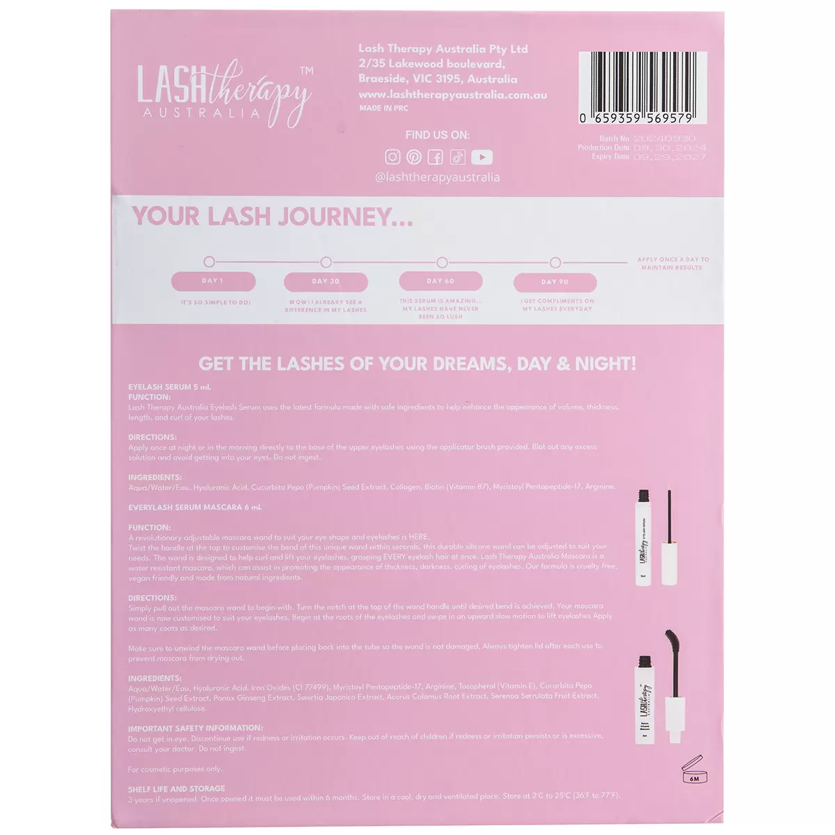 Lash Therapy Australia Jumbo Lash Serum And Everylash Serum Infused Mascara Bundle