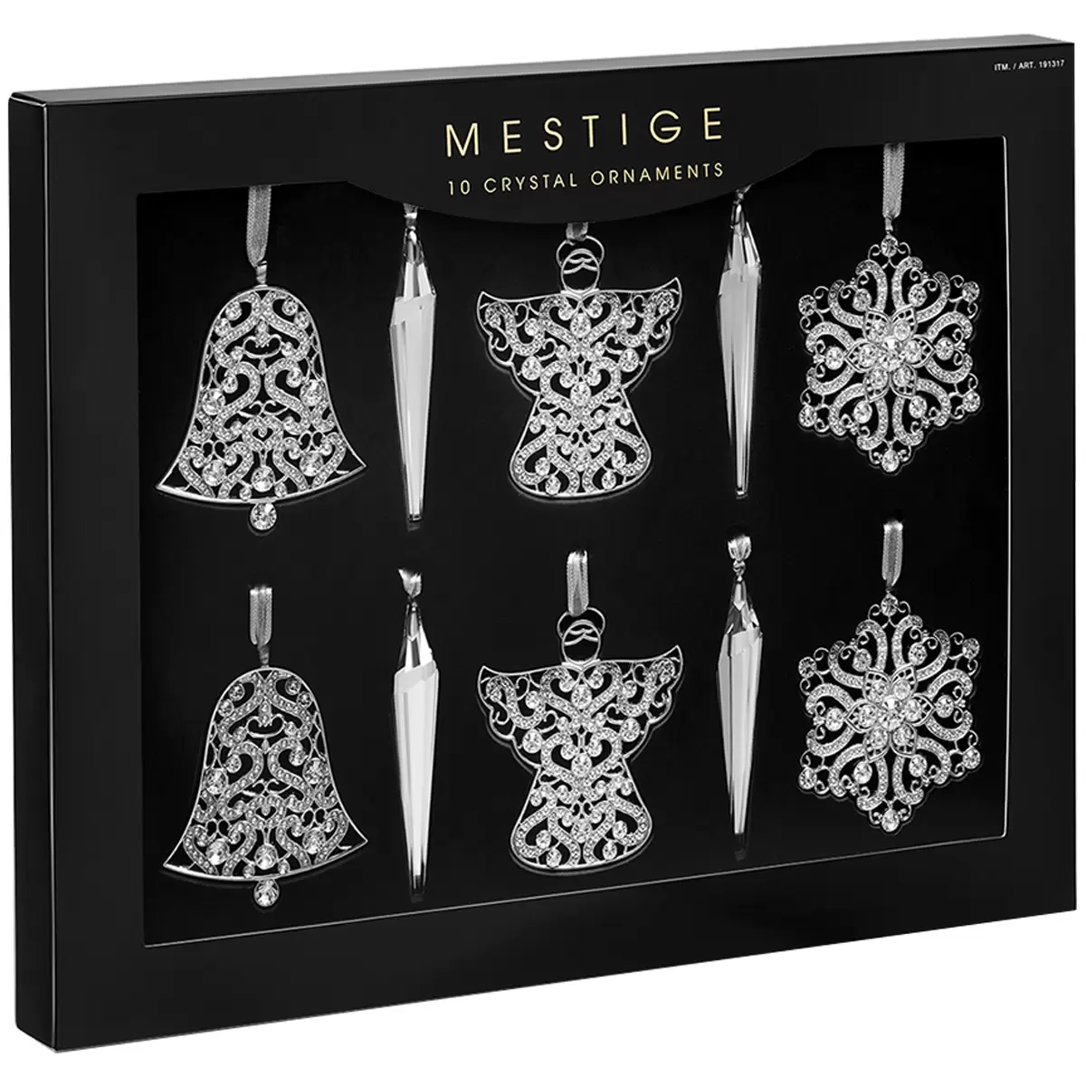 Mestige Luxury Ornament 10 Piece Silver