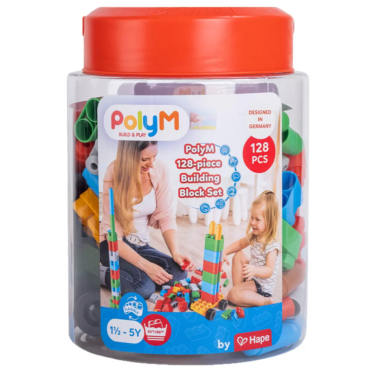 PolyM Building Block 128 Piece Set