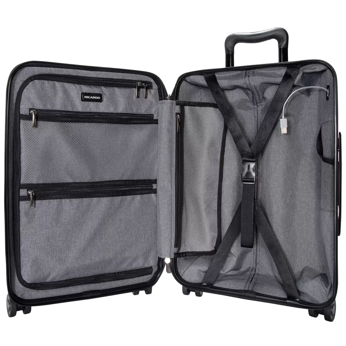 Ricardo Beverly Hills Hard Shell Spinner Carry On Black